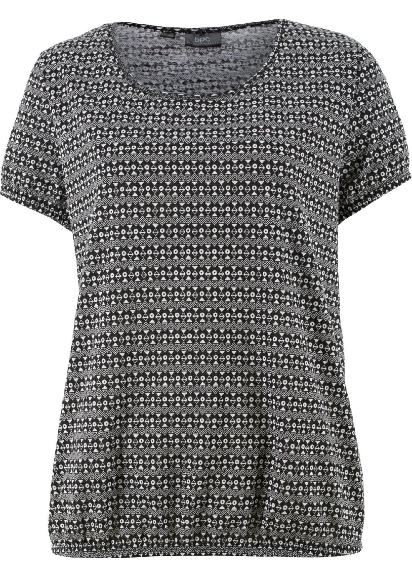 bonprix bonprix Camisetas>Camiseta de algodón puro Negro con estampado gráfico