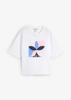 bonprix bonprix Camisetas>Camiseta de algodón puro Blanco