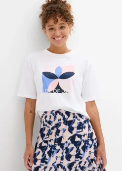 bonprix bonprix Camisetas>Camiseta de algodón puro Blanco