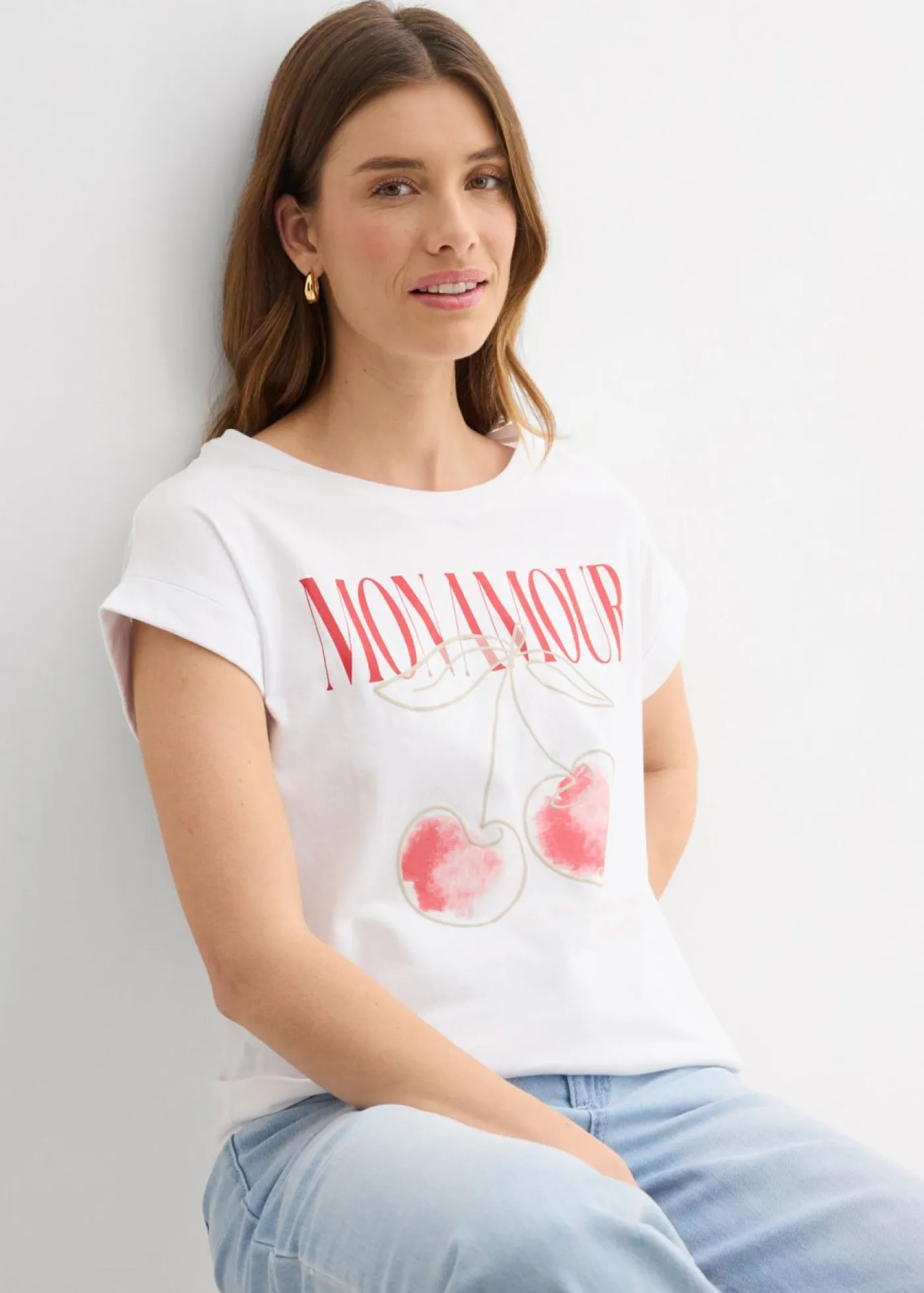 Mujer bonprix bonprix Camiseta de algodón puro