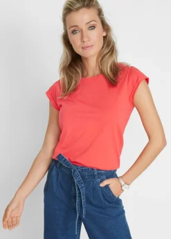 bonprix bonprix Básicos|Camisetas>Camiseta de algodón puro salmón