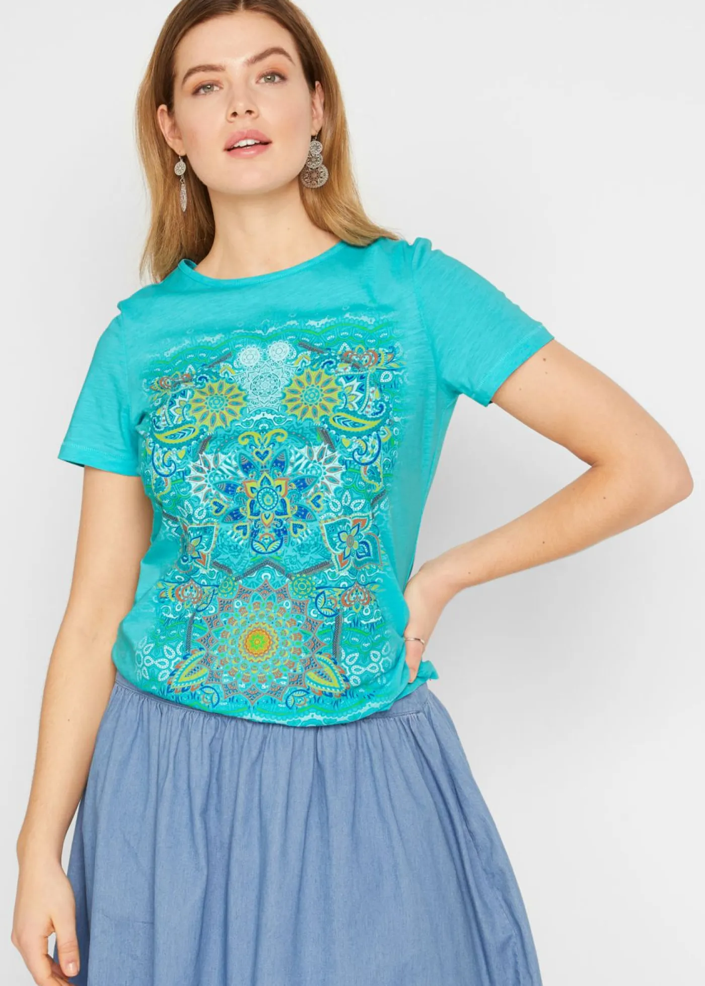 Mujer bonprix bonprix Camiseta de algodón puro