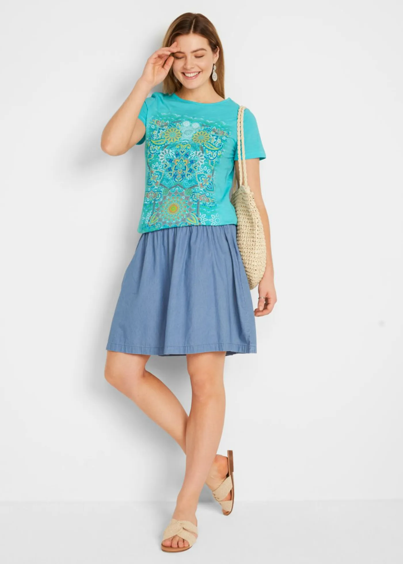 Mujer bonprix bonprix Camiseta de algodón puro