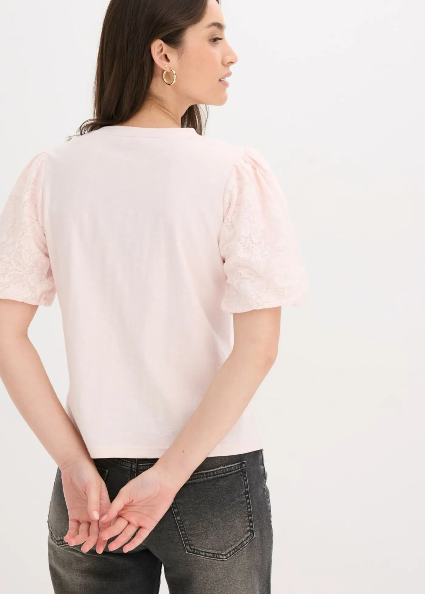 bonprix bonprix Camisetas|Novedades>Camiseta de algodón puro Rosa claro