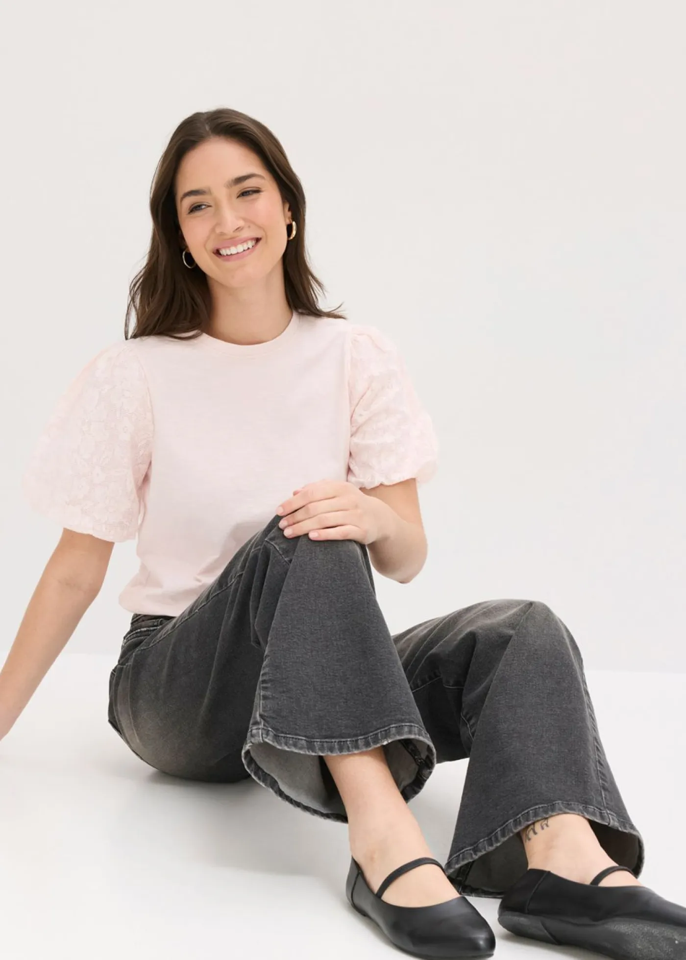 bonprix bonprix Camisetas|Novedades>Camiseta de algodón puro Rosa claro