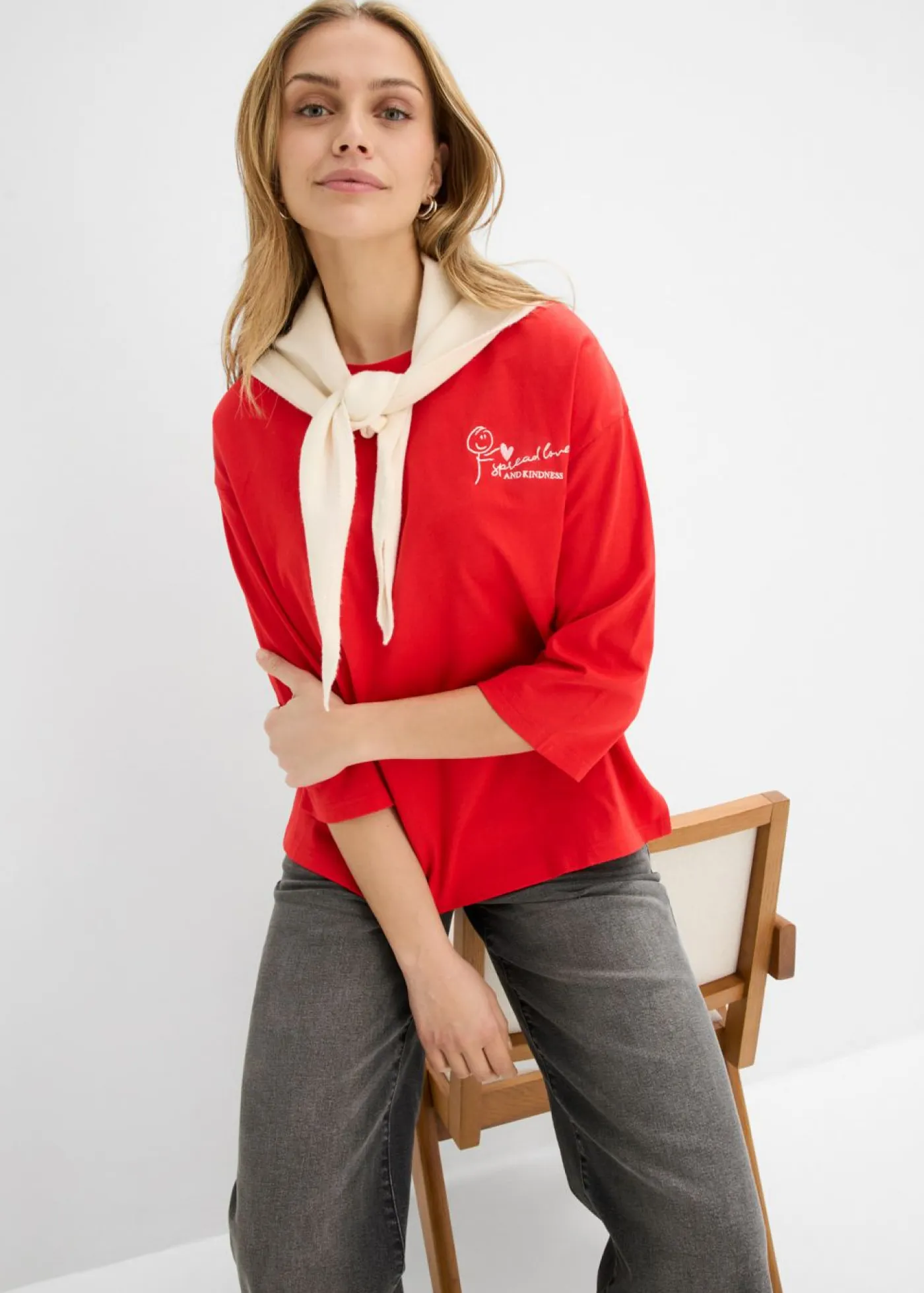 Mujer bonprix bonprix Camiseta de algodón puro con corte boxy