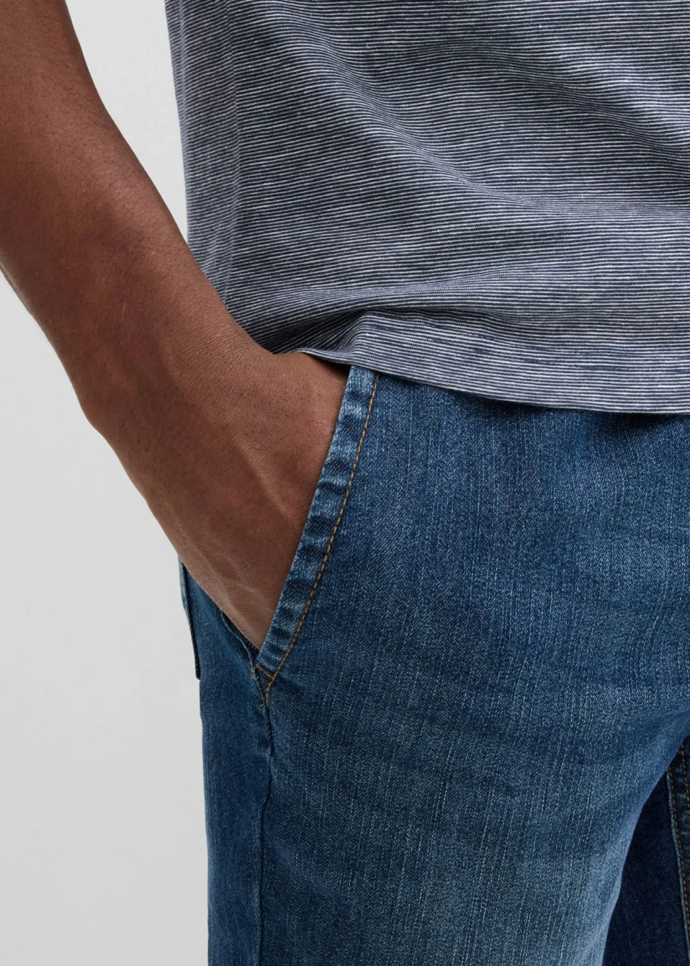 bonprix bonprix Camisetas Y Polos>Camiseta de algodón puro (2 unidades) Azul marino/blanco jaspeado + azul marino