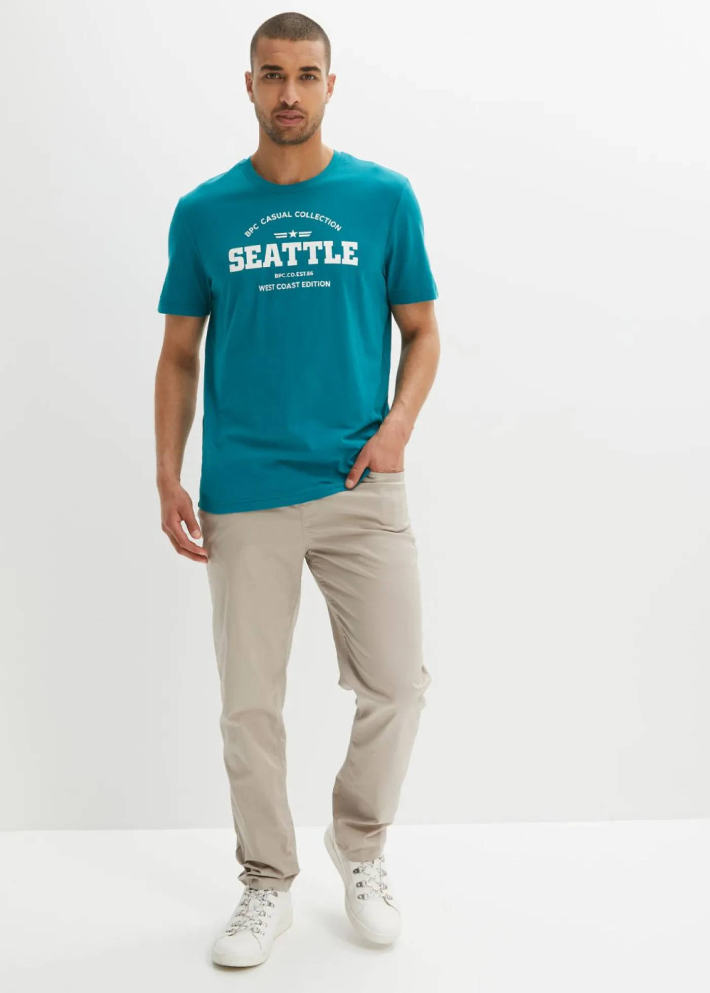 Hombre bonprix bonprix Camiseta de algodón puro (2 unidades)