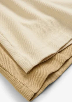 bonprix bonprix Básicos|Camisetas>Camiseta de canalé con algodón orgánico (2 unidades) beige nuevo-arena claro