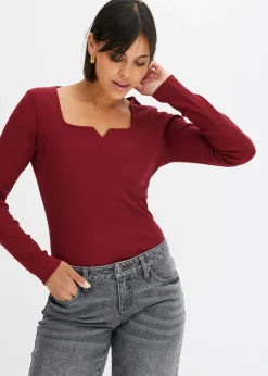 Mujer bonprix bonprix Camiseta de canalé de algodón orgánico puro