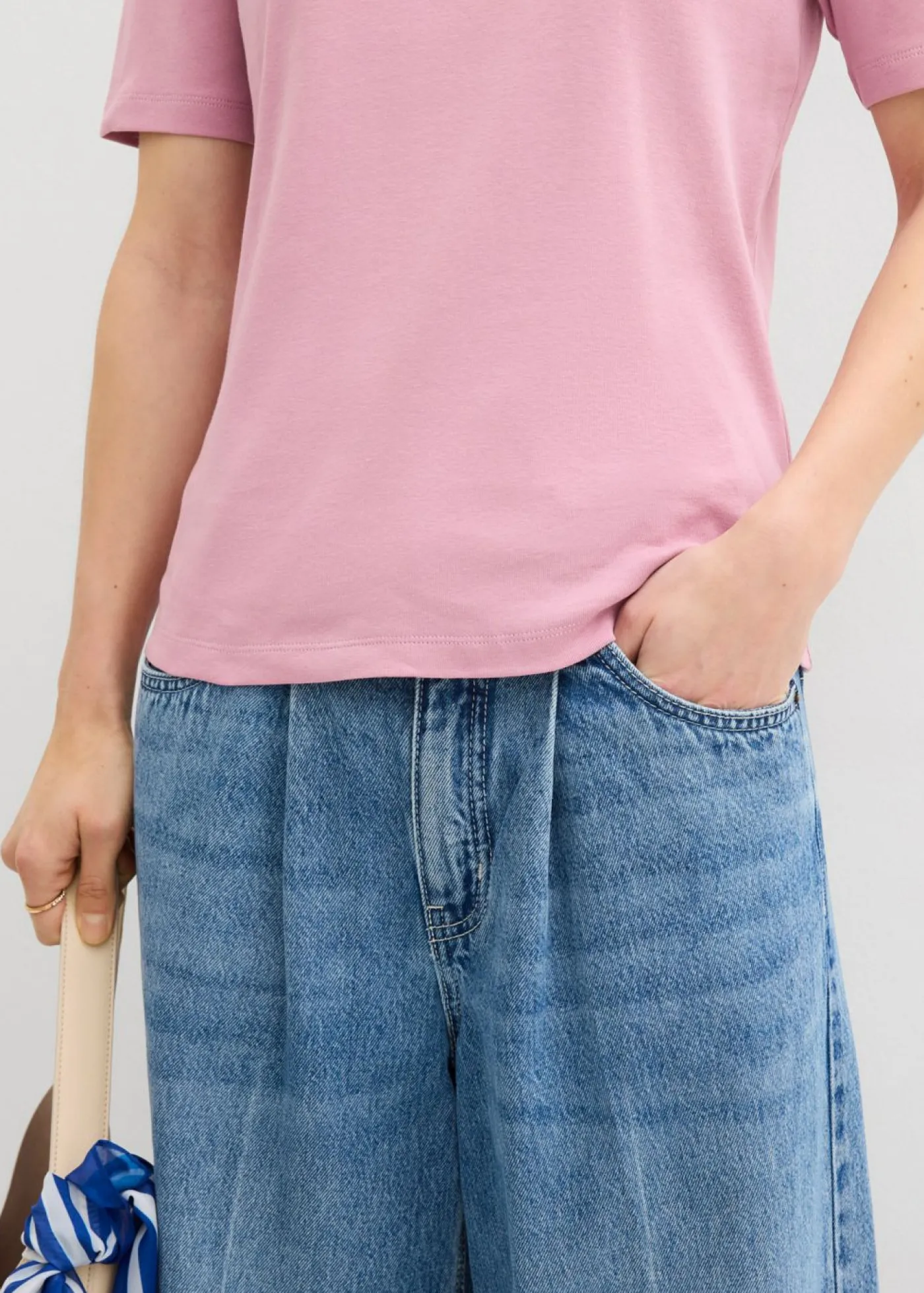 bonprix bonprix Básicos|Camisetas>Camiseta de canalé de algodón puro Malva