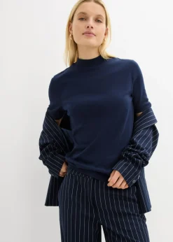 Mujer bonprix bonprix Camiseta de canalé de algodón puro