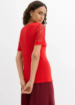 Mujer bonprix bonprix Camiseta de canalé de algodón