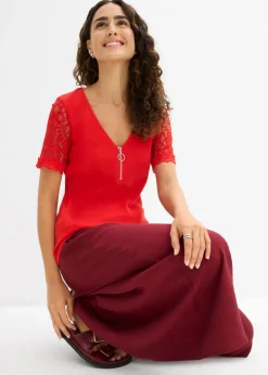 Mujer bonprix bonprix Camiseta de canalé de algodón