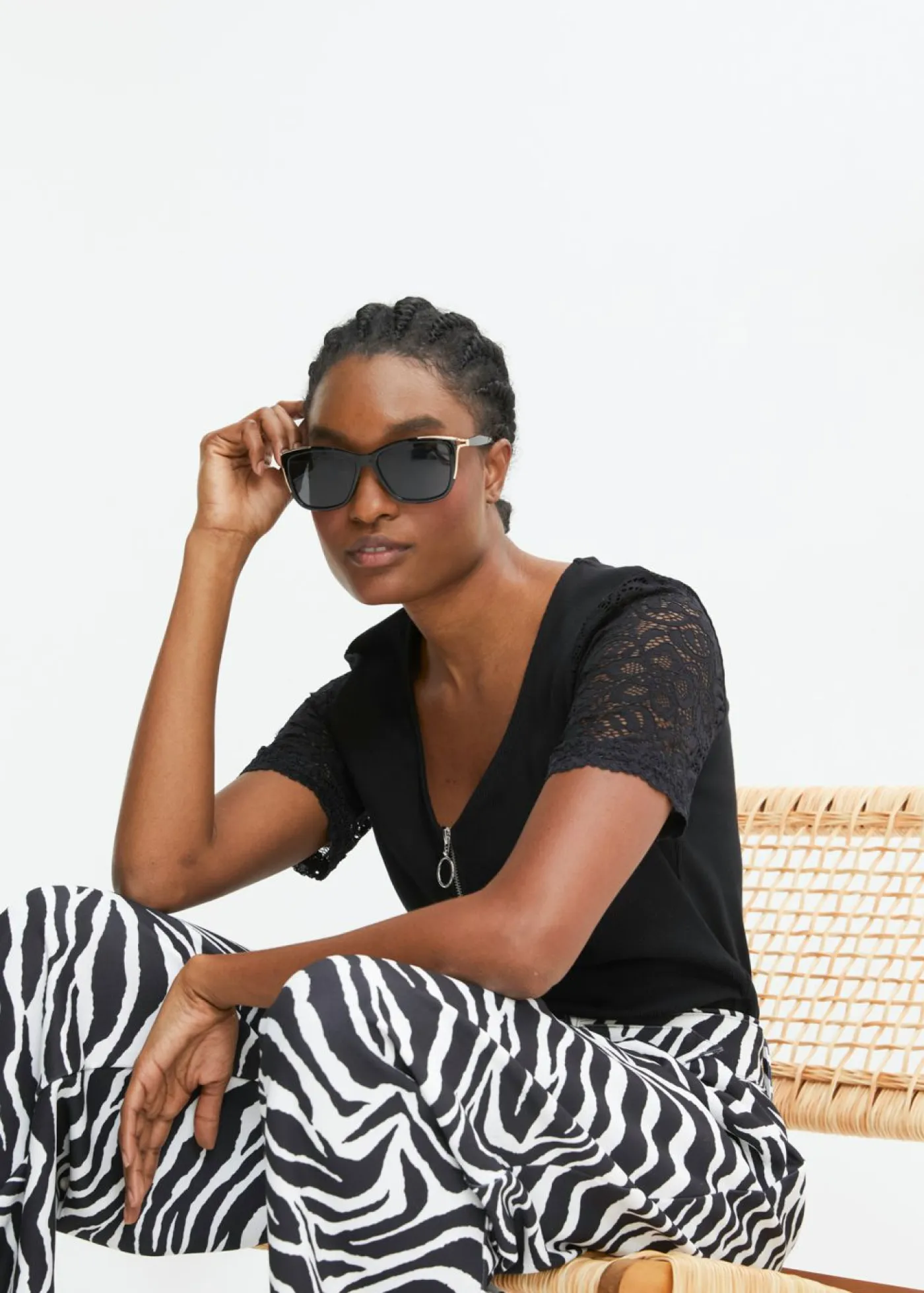 bonprix bonprix Camisetas>Camiseta de canalé de algodón Negro