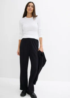 Mujer bonprix bonprix Camiseta de canalé de algodón orgánico puro (2 unidades)