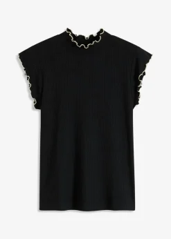 Mujer bonprix bonprix Camiseta de canalé de mezcla de viscosa