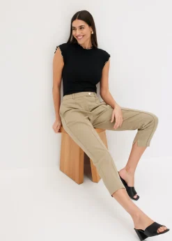 Mujer bonprix bonprix Camiseta de canalé de mezcla de viscosa