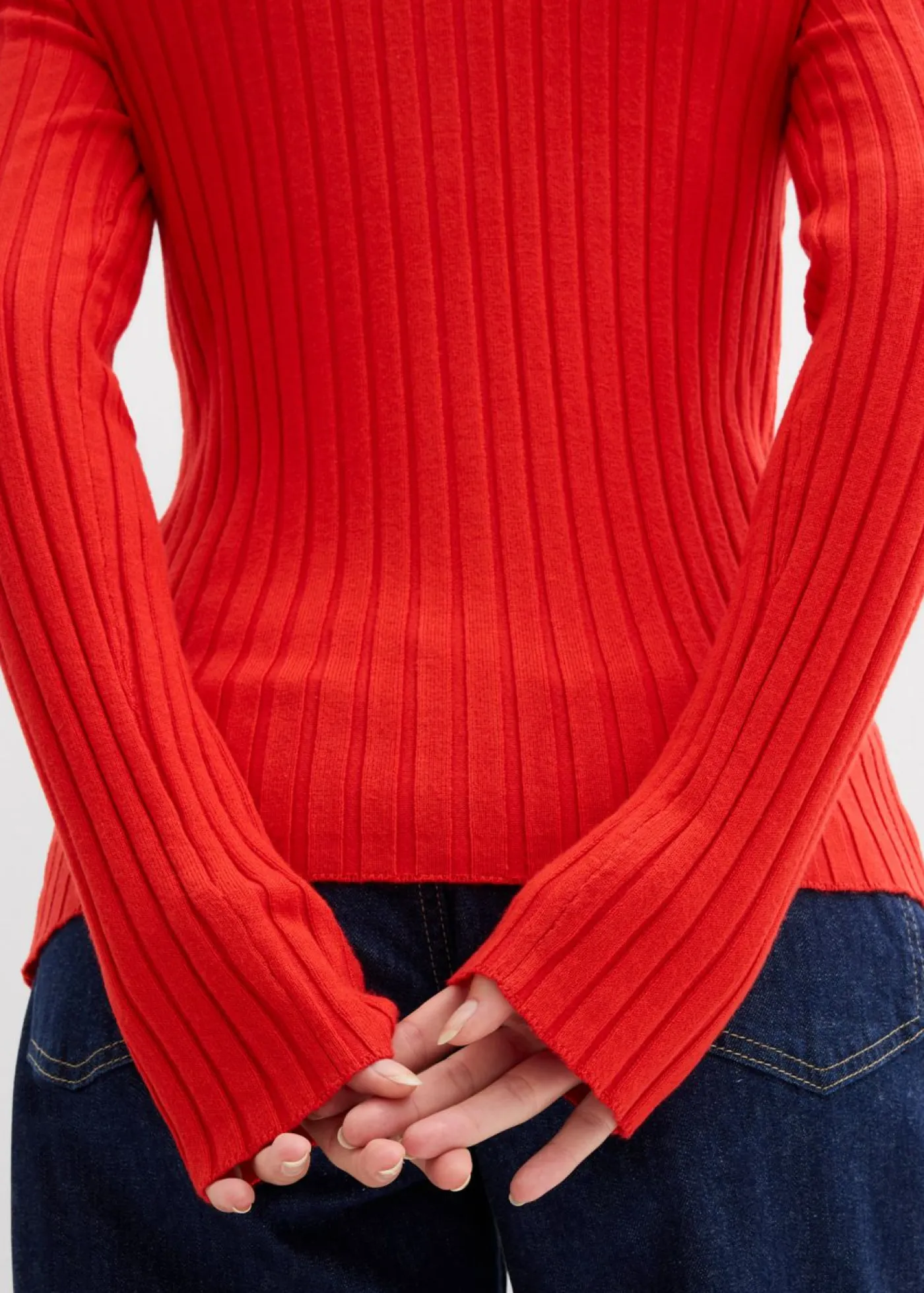 Mujer bonprix bonprix Camiseta de canalé de mezcla de viscosa fluida