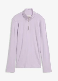 Mujer bonprix bonprix Camiseta de canalé de mezcla de viscosa suave