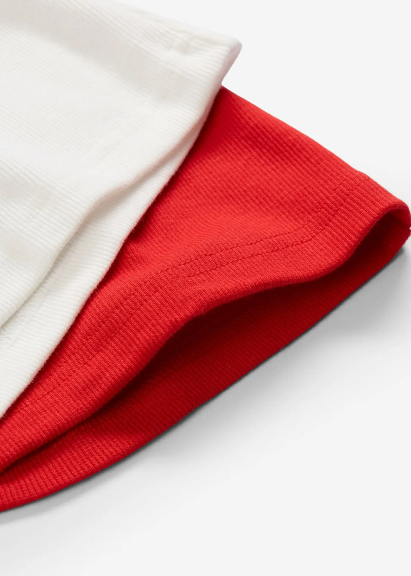 bonprix bonprix Básicos|Camisetas>Camiseta de canalé (2 unidades) Blanco lana-fresa