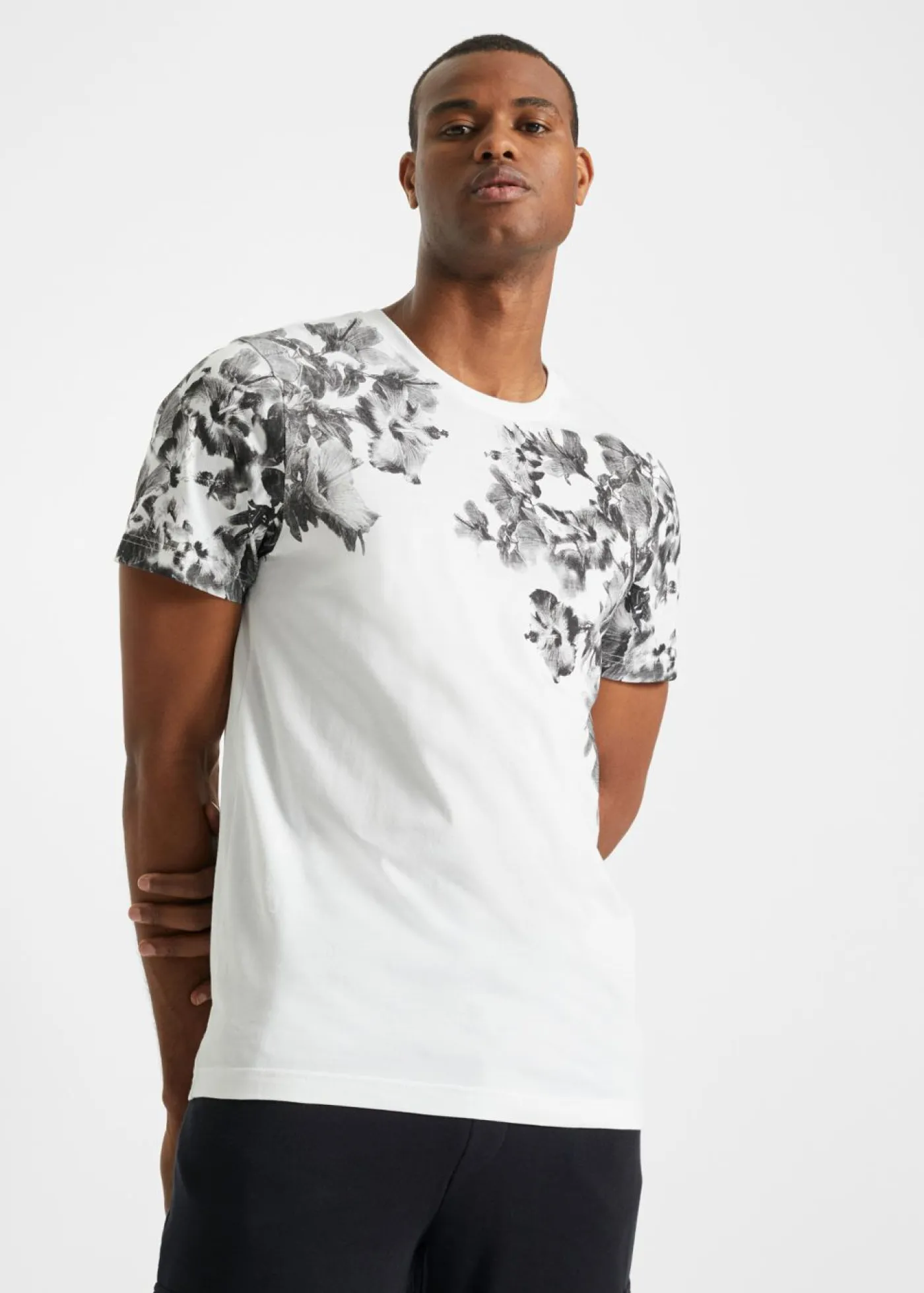 bonprix bonprix Camisetas Y Polos>Camiseta de corte slim Blanco estampado