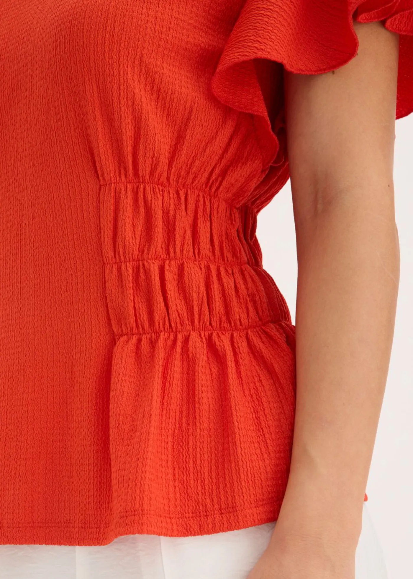 bonprix bonprix Camisetas>Camiseta de crepé de punto con nido de abeja fresa