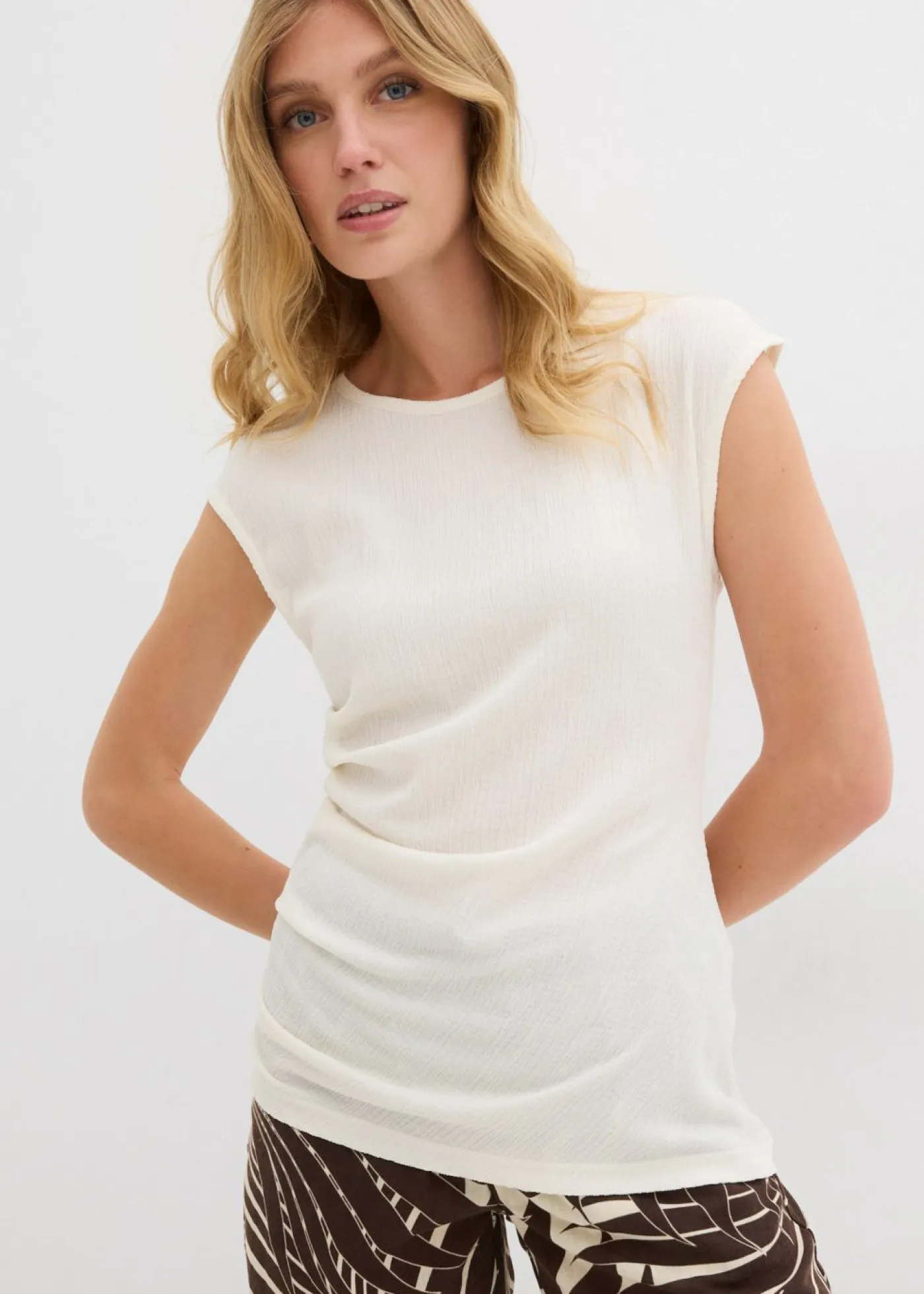 Mujer bonprix bonprix Camiseta de crepé estructurado