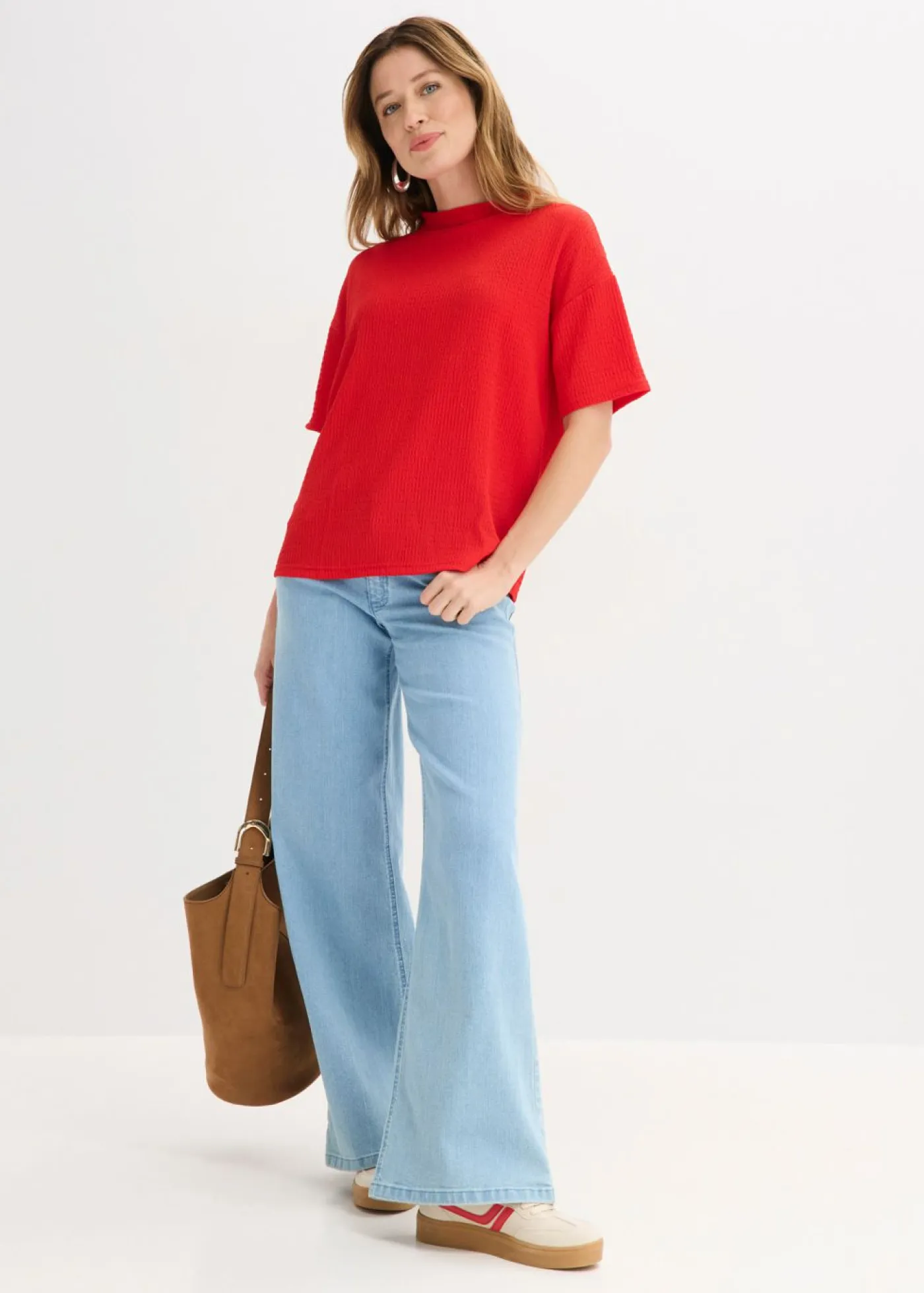 Mujer bonprix bonprix Camiseta de crepé estructurado