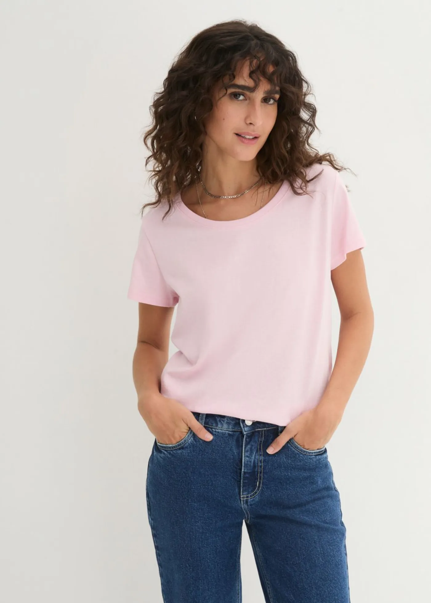 Mujer bonprix bonprix Camiseta de cuello redondo y manga corta (5 unidades)