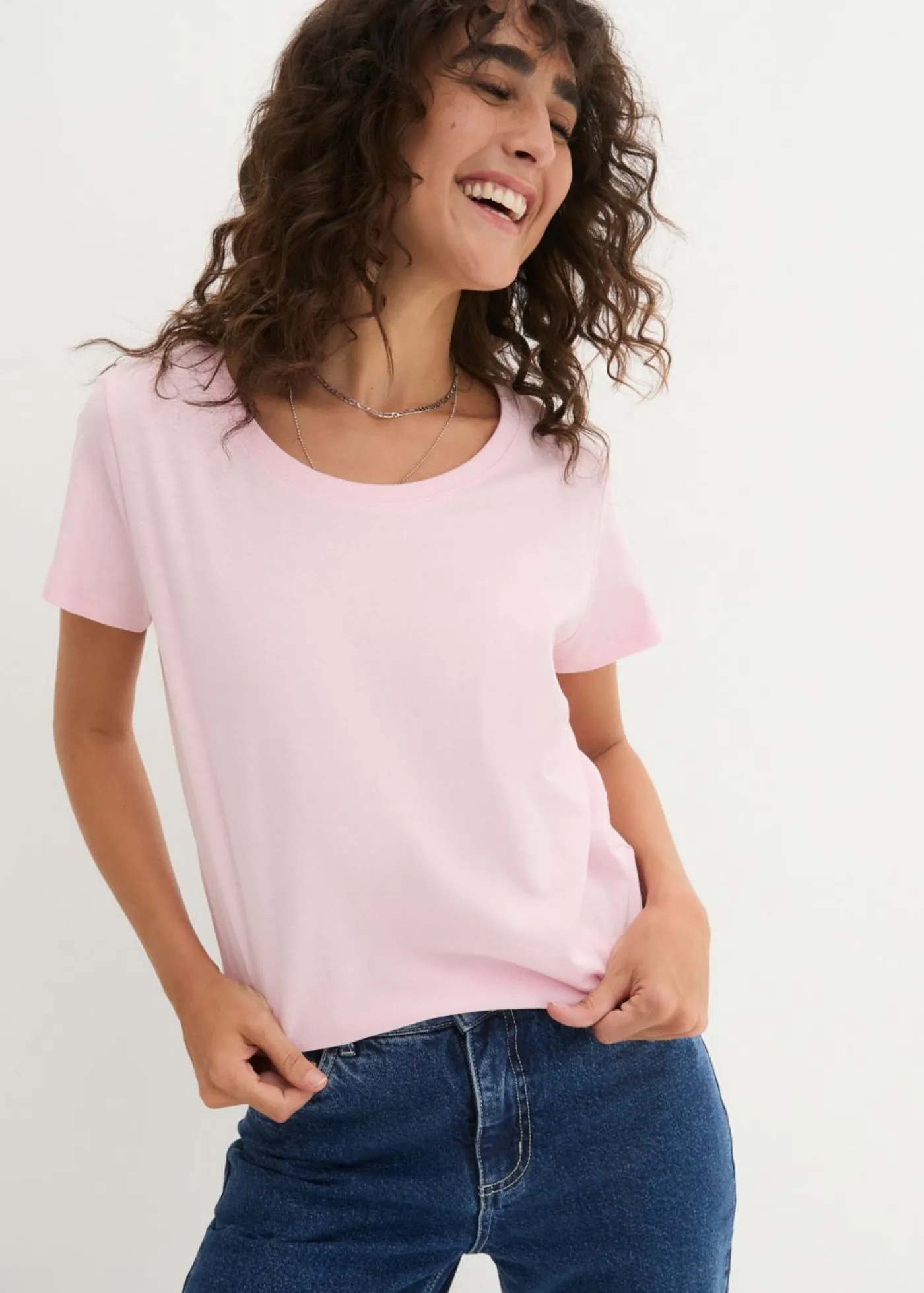 Mujer bonprix bonprix Camiseta de cuello redondo y manga corta (5 unidades)