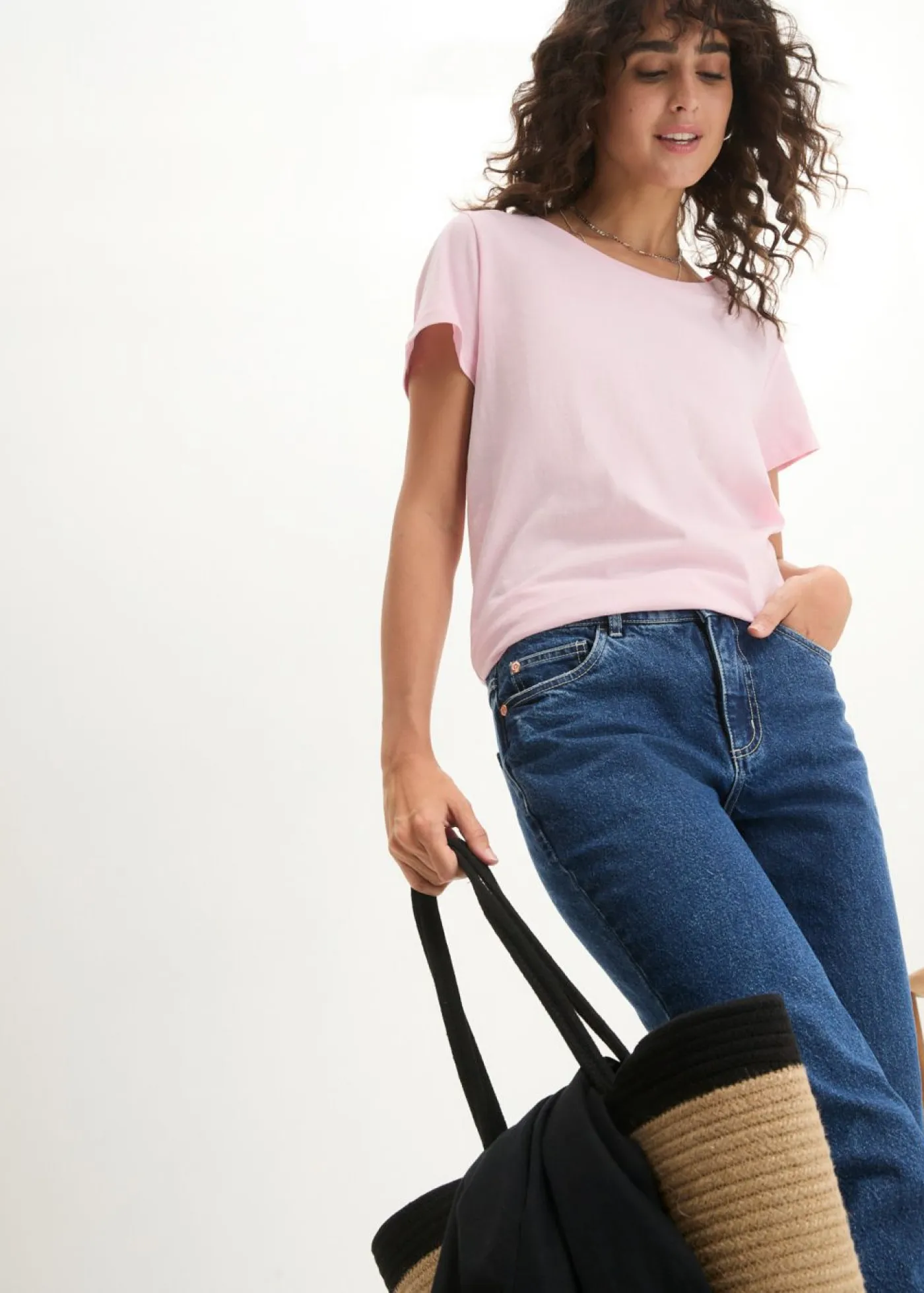 Mujer bonprix bonprix Camiseta de cuello redondo y manga corta (5 unidades)