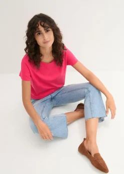 Mujer bonprix bonprix Camiseta de cuello redondo y manga corta (5 unidades)