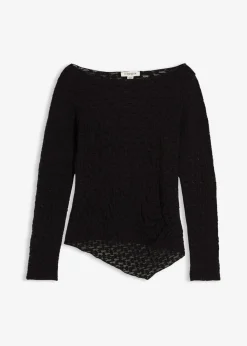 Mujer bonprix bonprix Camiseta de encaje de manga larga