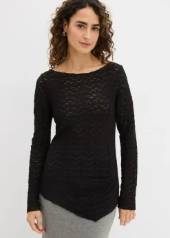 Mujer bonprix bonprix Camiseta de encaje de manga larga