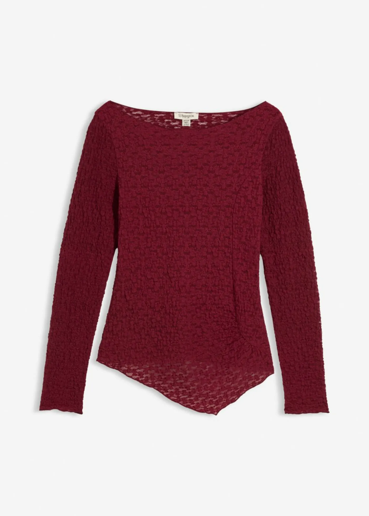 bonprix bonprix Camisetas>Camiseta de encaje de manga larga mora oscuro