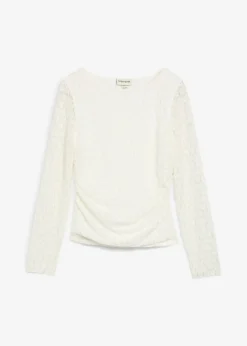 Mujer bonprix bonprix Camiseta de encaje de manga larga