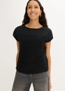 Mujer bonprix bonprix Camiseta de encaje de viscosa suave