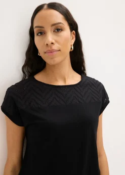 Mujer bonprix bonprix Camiseta de encaje de viscosa suave