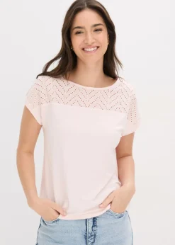 Mujer bonprix bonprix Camiseta de encaje de viscosa suave