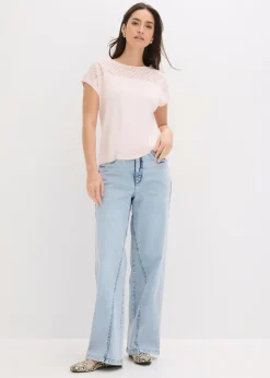 Mujer bonprix bonprix Camiseta de encaje de viscosa suave