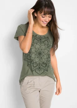 Mujer bonprix bonprix Camiseta de hilo flameado de manga corta