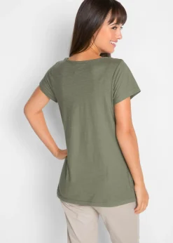 Mujer bonprix bonprix Camiseta de hilo flameado de manga corta