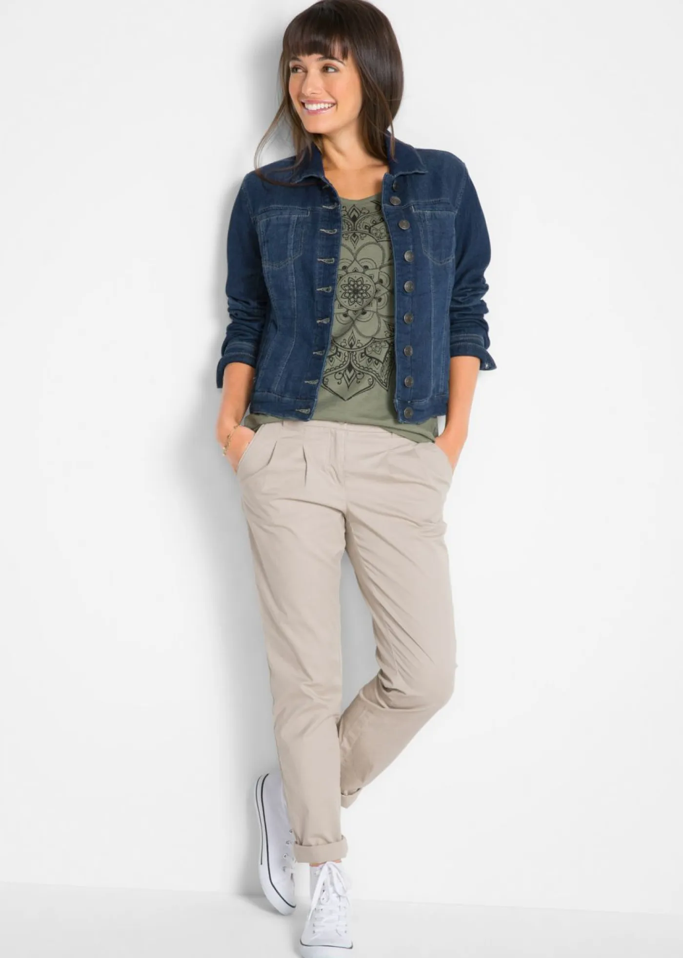 Mujer bonprix bonprix Camiseta de hilo flameado de manga corta