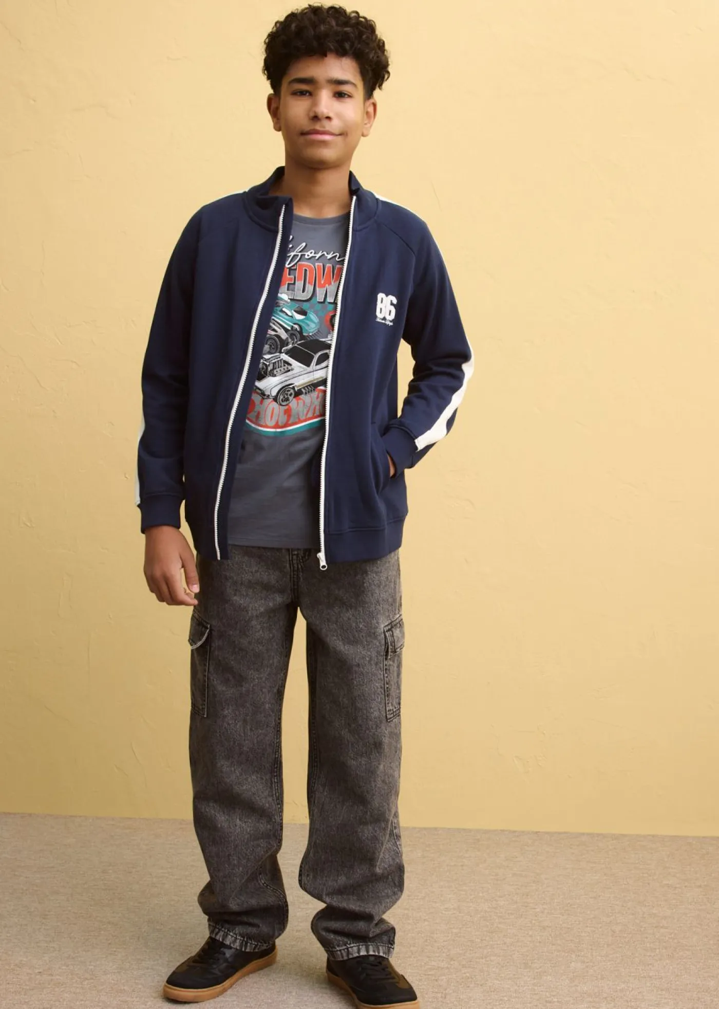 bonprix HOT WHEELS Ropa 9 A 16 Años·Camisetas>Camiseta de Hot Wheels de algodón puro Gris estampado