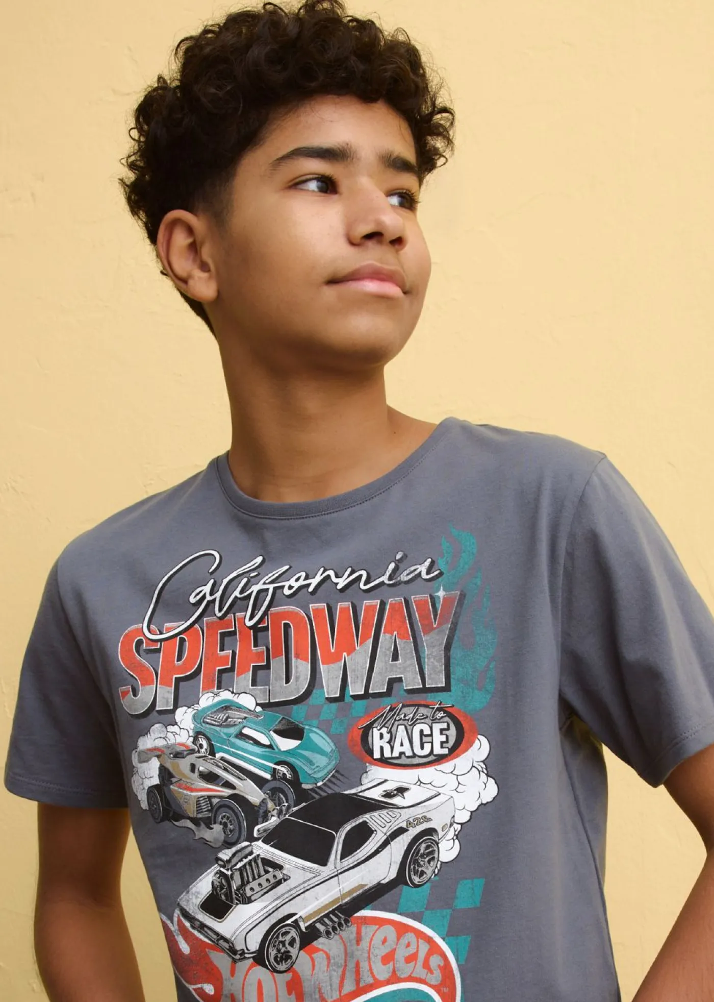 bonprix HOT WHEELS Ropa 9 A 16 Años·Camisetas>Camiseta de Hot Wheels de algodón puro Gris estampado