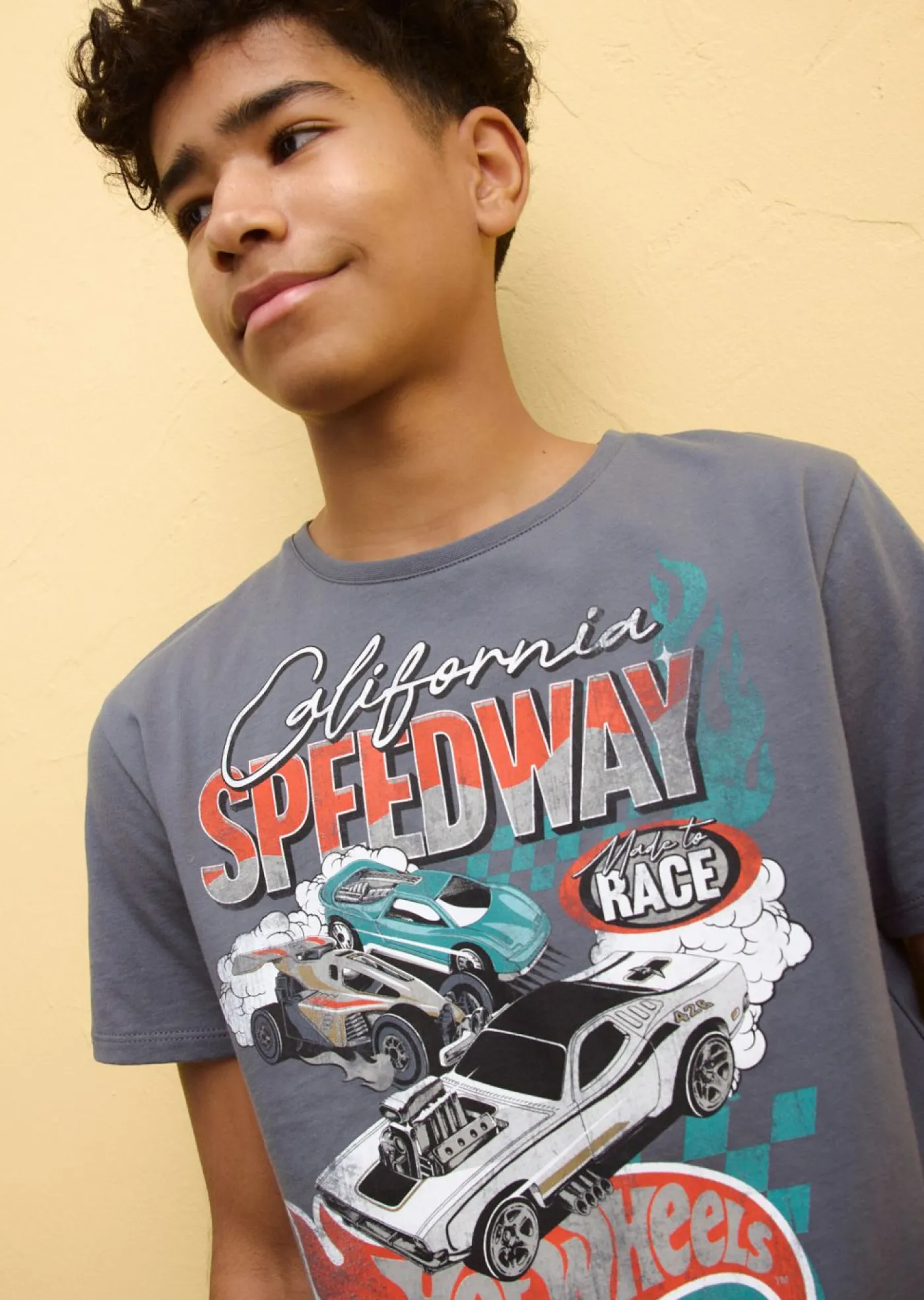 bonprix HOT WHEELS Ropa 9 A 16 Años·Camisetas>Camiseta de Hot Wheels de algodón puro Gris estampado