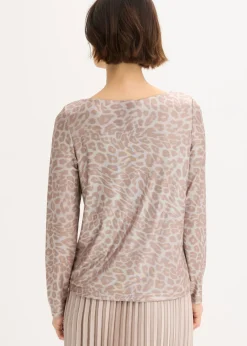 Mujer bonprix bonprix Camiseta de leopardo con estampado brillante