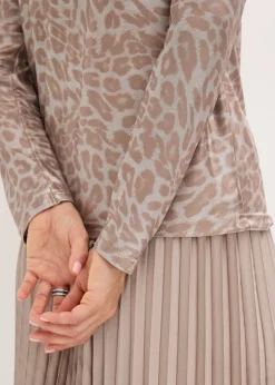 Mujer bonprix bonprix Camiseta de leopardo con estampado brillante