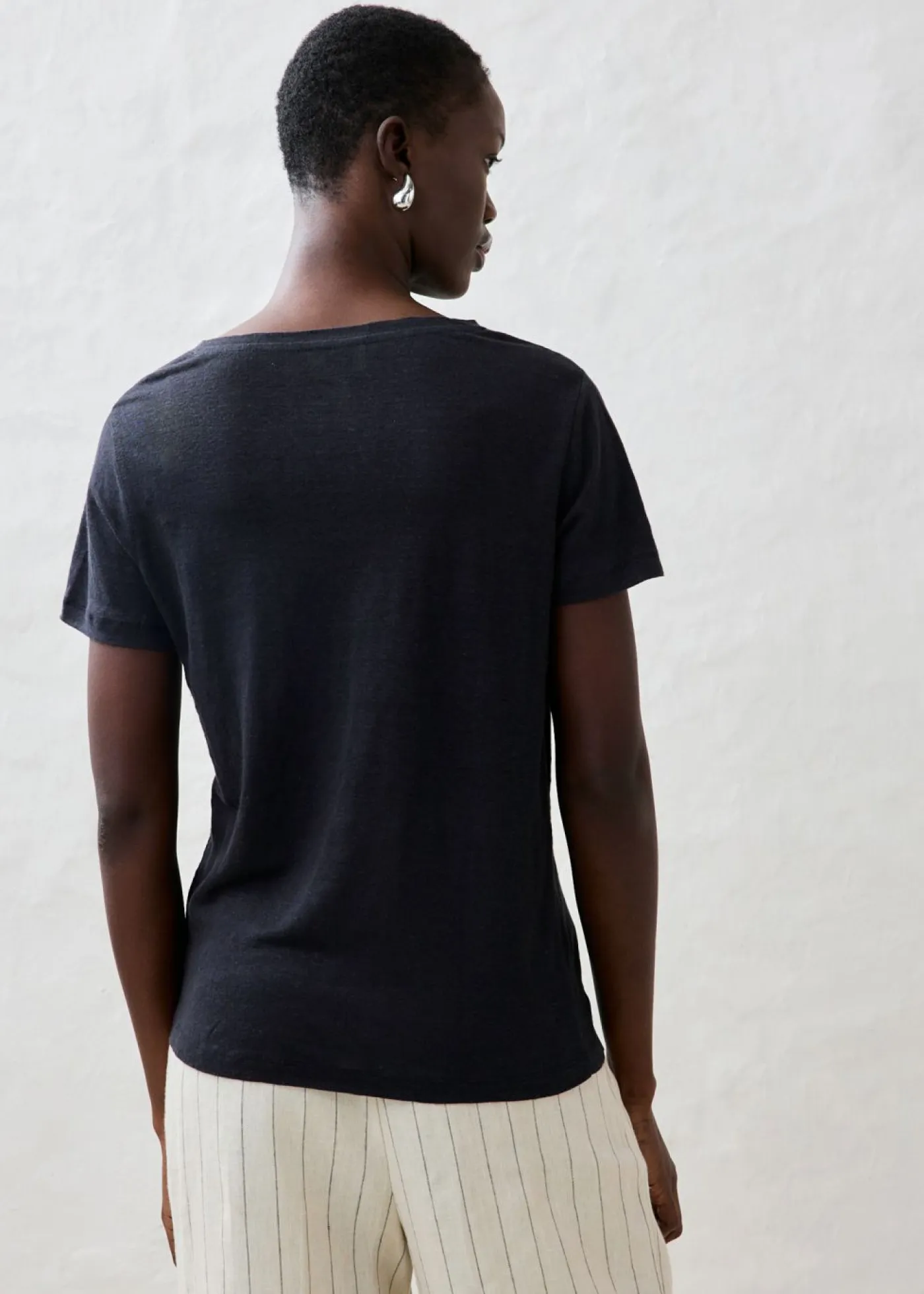 bonprix bonprix Premium|Camisetas>Camiseta de lino puro Negro